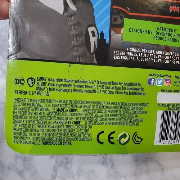 Mcfarlane Batman DC Retro 66 Classics TV Series W5 Robin Black & White 6" Figure - Picture 3 of 11